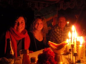 Kirsty, Emily_A and Kevin enjoy the end-of-trek celebrations