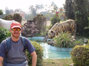 Animal display at the Jain Temple - as close as we got to a tiger on this trip.