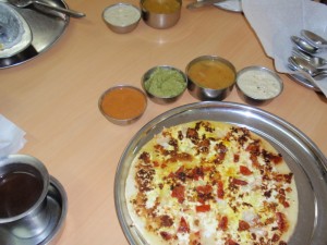 Uttapam - typical Rama's breakfast, yum.