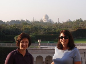 A glass of wine and a view of the Taj - doesn't get much better