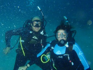 Just to prove we are both ghere and scuba diving :-)