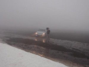 Poor Scott - finding the car was even difficult in this weather