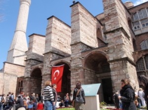 Outside the Hagia Sofia