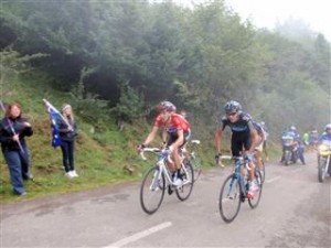 Bradley Wiggins at the front