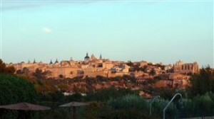 Toledo at night from our camping spot