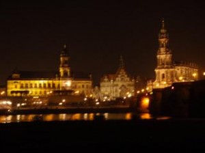 Dresden skyline at night